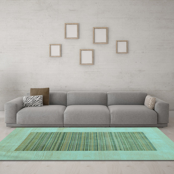 Machine Washable Abstract Light Blue Modern Rug in a Living Room, wshabs5459lblu