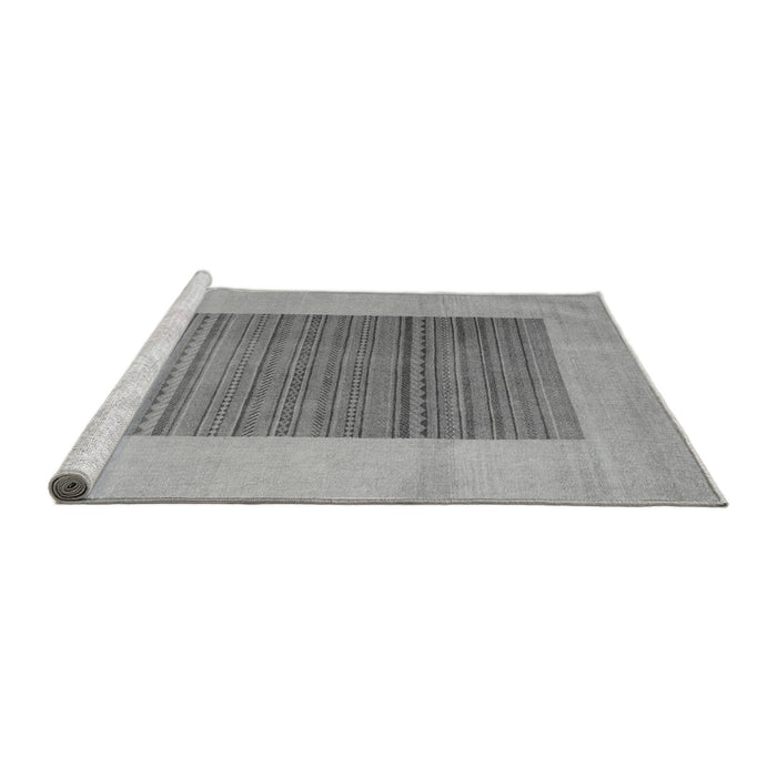 Sideview of Machine Washable Abstract Gray Modern Rug, wshabs5459gry
