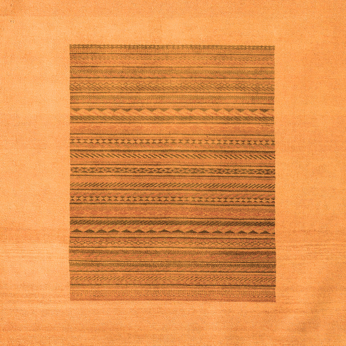 Square Machine Washable Abstract Orange Modern Area Rugs, wshabs5459org