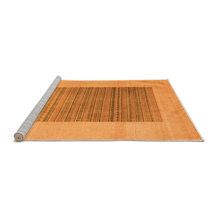 Sideview of Machine Washable Abstract Orange Modern Area Rugs, wshabs5459org