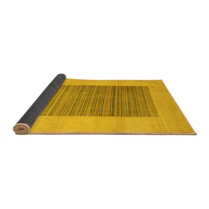 Sideview of Abstract Yellow Modern Rug, abs5459yw