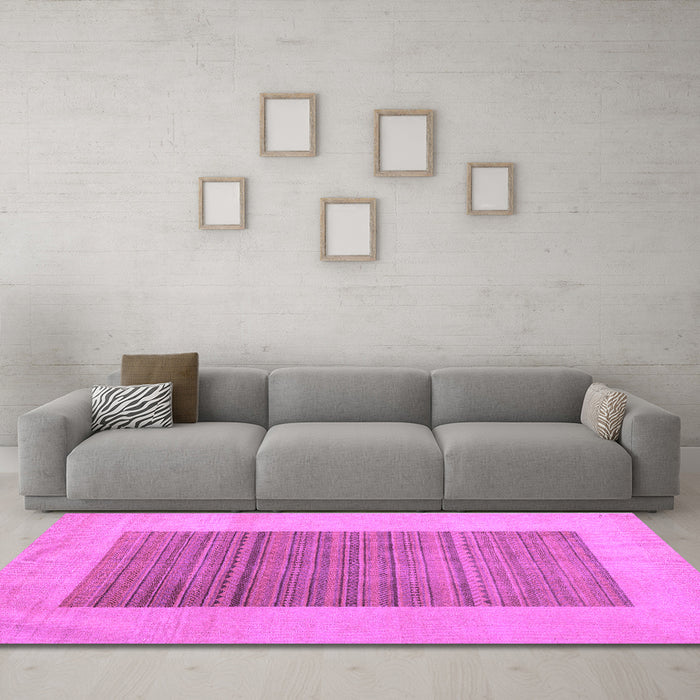 Machine Washable Abstract Purple Modern Area Rugs in a Living Room, wshabs5459pur