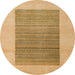 Round Abstract Cinnamon Brown Modern Rug, abs5459