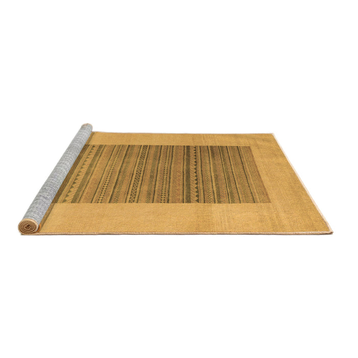 Sideview of Machine Washable Abstract Brown Modern Rug, wshabs5459brn
