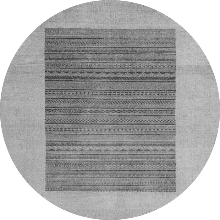 Round Machine Washable Abstract Gray Modern Rug, wshabs5459gry