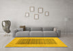 Machine Washable Abstract Yellow Modern Rug in a Living Room, wshabs5459yw