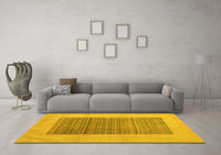 Machine Washable Abstract Yellow Modern Rug, wshabs5459yw