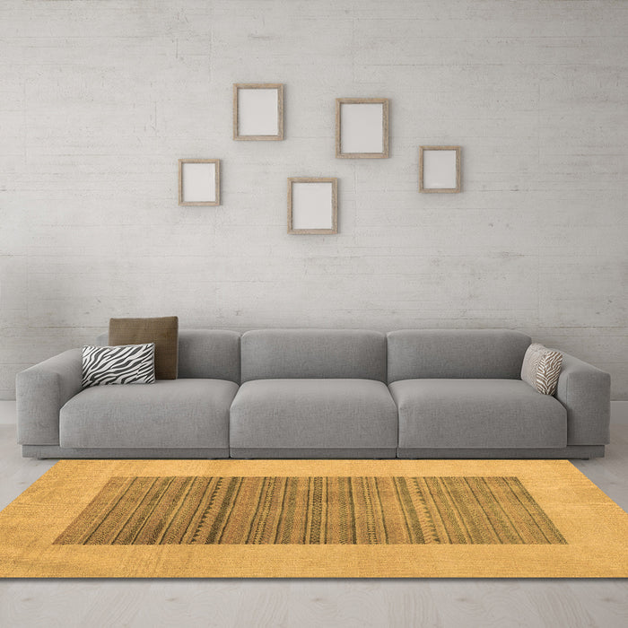 Machine Washable Abstract Brown Modern Rug in a Living Room,, wshabs5459brn