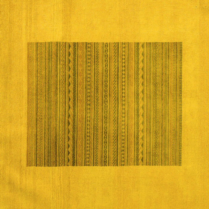 Square Machine Washable Abstract Yellow Modern Rug, wshabs5459yw