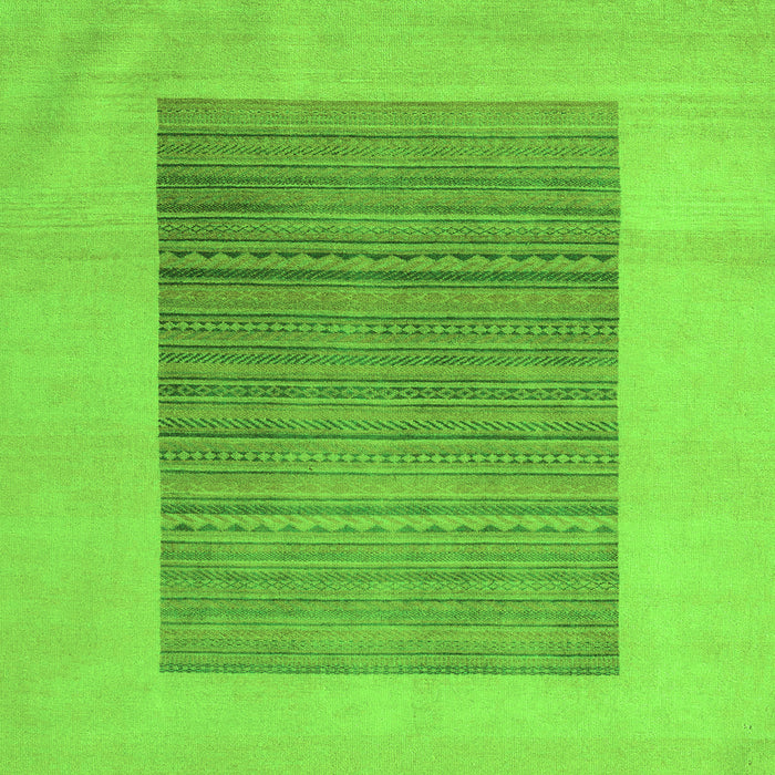 Square Machine Washable Abstract Green Modern Area Rugs, wshabs5459grn