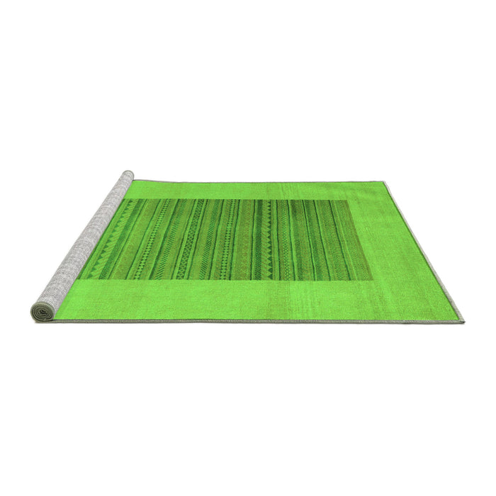 Sideview of Machine Washable Abstract Green Modern Area Rugs, wshabs5459grn