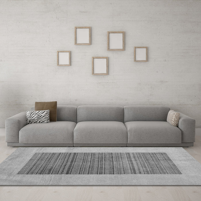 Machine Washable Abstract Gray Modern Rug in a Living Room,, wshabs5459gry