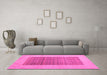 Machine Washable Abstract Pink Modern Rug in a Living Room, wshabs5459pnk