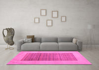 Machine Washable Abstract Pink Modern Rug, wshabs5459pnk