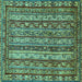 Square Abstract Turquoise Modern Rug, abs545turq