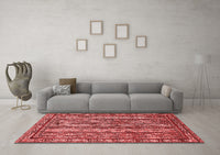 Machine Washable Abstract Red Modern Rug, wshabs545red