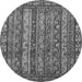 Round Machine Washable Abstract Gray Modern Rug, wshabs545gry