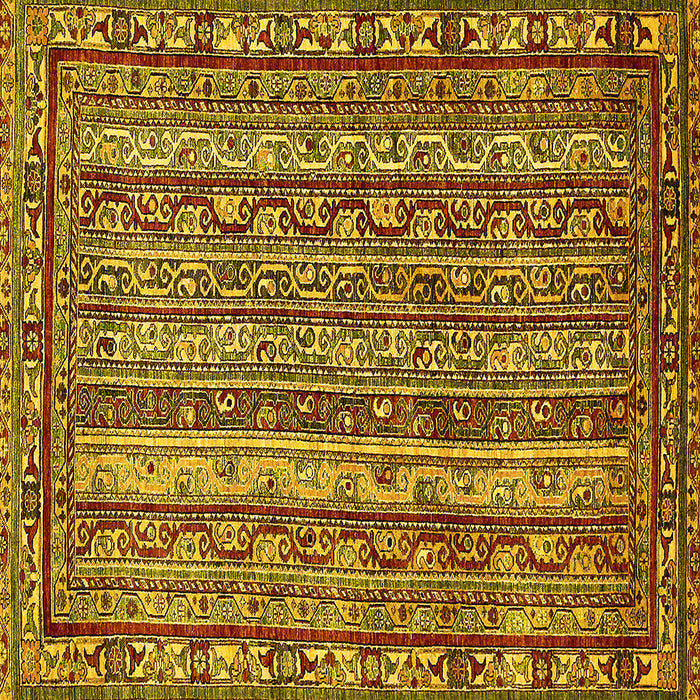 Square Abstract Yellow Modern Rug, abs545yw