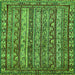 Square Abstract Green Modern Rug, abs545grn