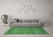 Machine Washable Abstract Emerald Green Modern Area Rugs in a Living Room,, wshabs545emgrn