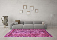 Machine Washable Abstract Pink Modern Rug, wshabs545pnk