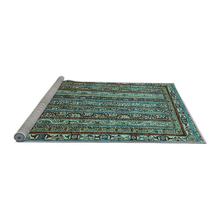 Sideview of Machine Washable Abstract Light Blue Modern Rug, wshabs545lblu