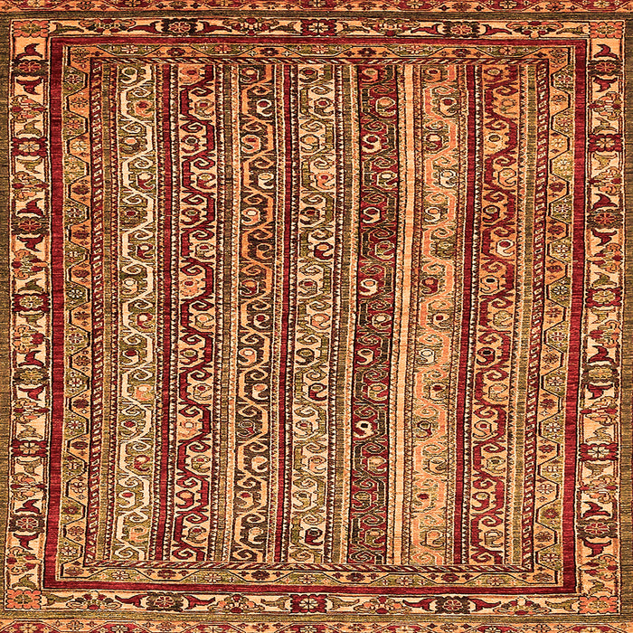 Square Machine Washable Abstract Orange Modern Area Rugs, wshabs545org