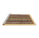 Sideview of Machine Washable Abstract Red Brown Rug, wshabs546