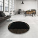 Round Abstract Black Modern Rug in a Office, abs5460