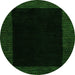 Round Abstract Green Modern Rug, abs5460grn