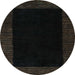 Round Abstract Black Modern Rug, abs5460