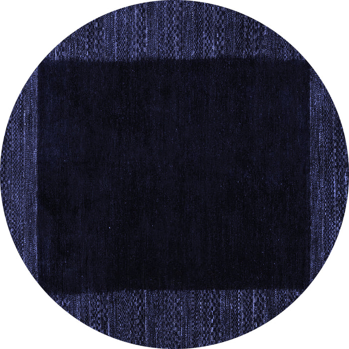 Round Abstract Blue Modern Rug, abs5460blu