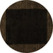 Round Abstract Brown Modern Rug, abs5460brn