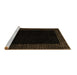 Sideview of Machine Washable Abstract Brown Modern Rug, wshabs5460brn