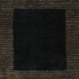 Square Abstract Black Modern Rug, abs5460