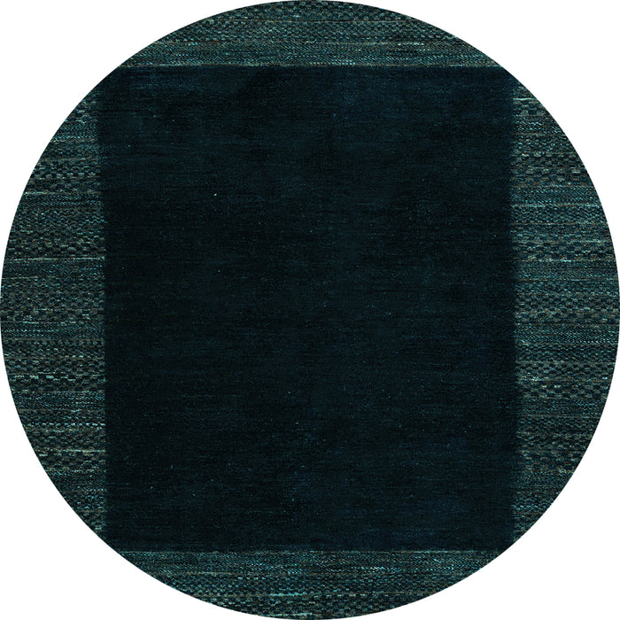 Round Abstract Light Blue Modern Rug, abs5460lblu