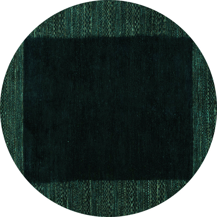Round Machine Washable Abstract Turquoise Modern Area Rugs, wshabs5460turq