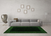 Machine Washable Abstract Green Modern Rug, wshabs5460grn