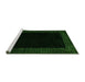 Sideview of Machine Washable Abstract Green Modern Area Rugs, wshabs5460grn