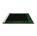 Sideview of Machine Washable Abstract Emerald Green Modern Area Rugs, wshabs5460emgrn