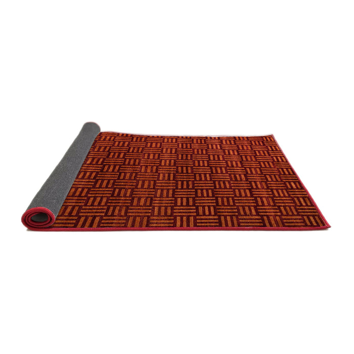 Sideview of Abstract Crimson Red Modern Rug, abs5461