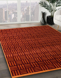 Abstract Crimson Red Modern Rug, abs5461