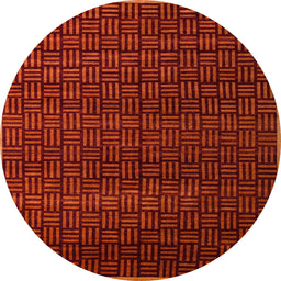 Round Machine Washable Abstract Crimson Red Rug, wshabs5461