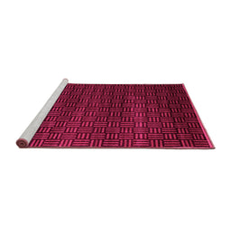 Sideview of Machine Washable Abstract Pink Modern Rug, wshabs5461pnk