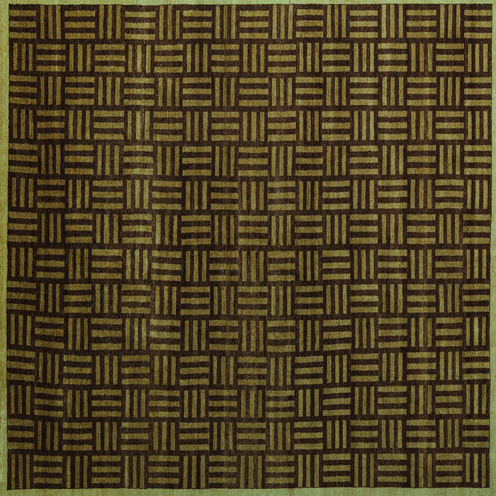 Square Abstract Turquoise Modern Rug, abs5461turq