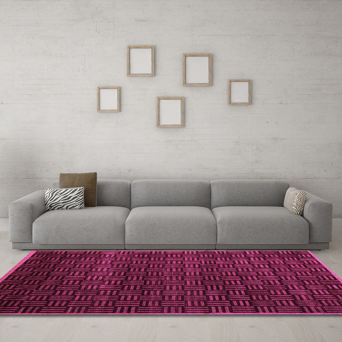Machine Washable Abstract Purple Modern Area Rugs in a Living Room, wshabs5461pur