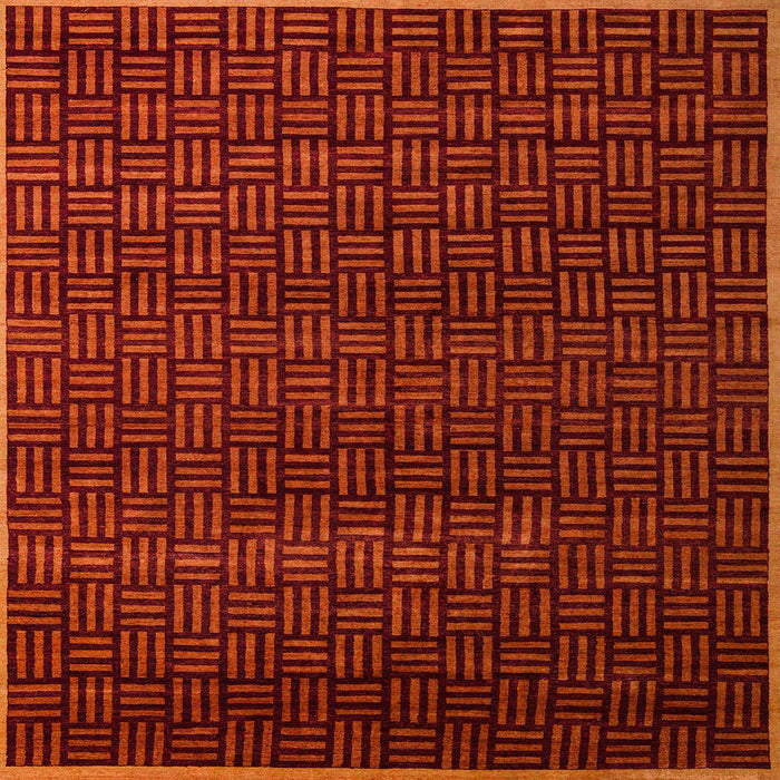 Square Abstract Crimson Red Modern Rug, abs5461