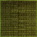 Square Machine Washable Abstract Green Modern Area Rugs, wshabs5461grn