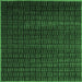 Square Abstract Emerald Green Modern Rug, abs5461emgrn