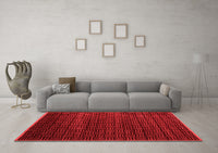 Machine Washable Abstract Red Modern Rug, wshabs5461red